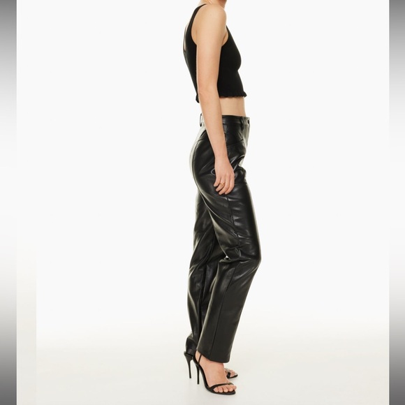 Aritzia Wilfred - Rebel Vegan Leather Pants - Black - Picture 4 of 11
